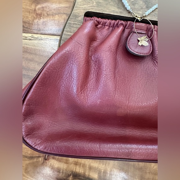 Vintage Oxblood Wooden Aigner Shoulder bag that has been Birkenfied - Picture 7 of 14